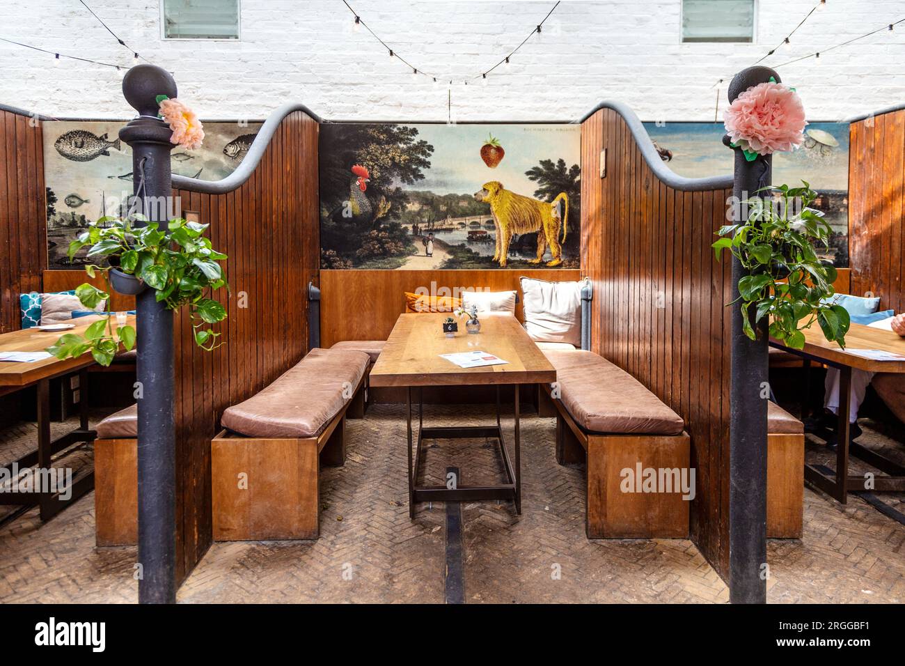 Interior of the Stables Cafe in old converted stables by Orleans House ...