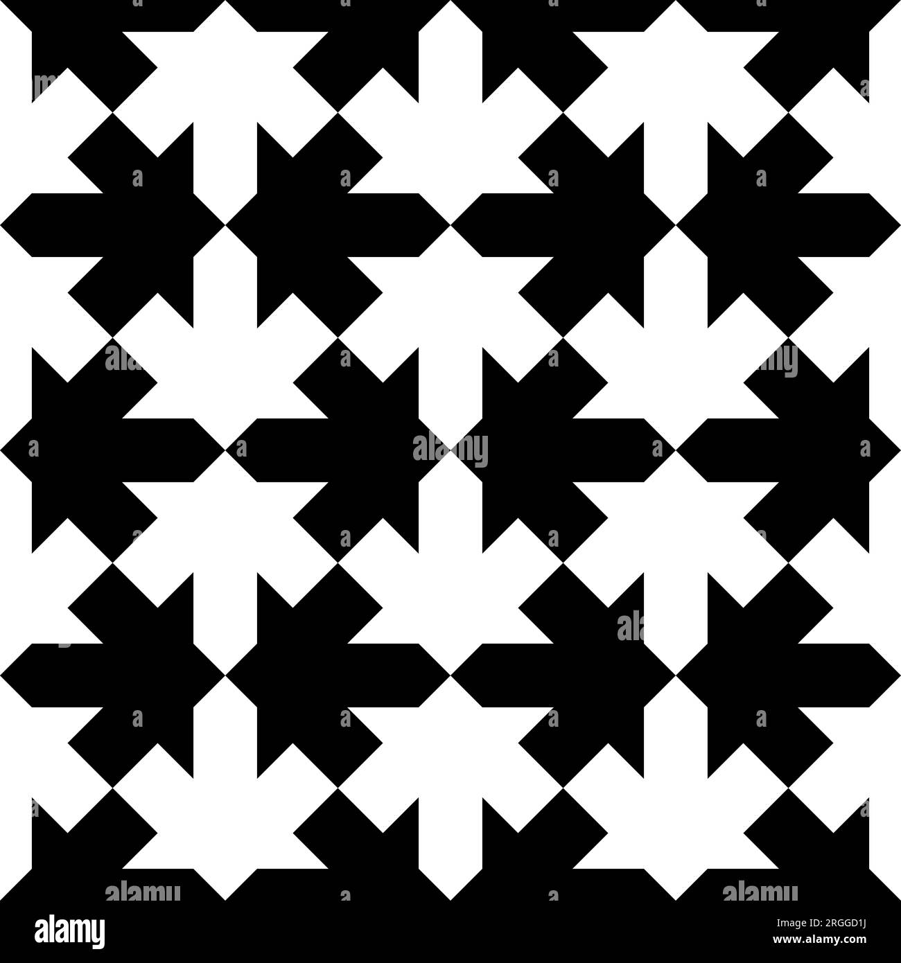 Equivocal figures and fluctuation of attention optical illusion. Looking at it constantly, it fluctuates between white over black and vice versa. Stock Photo