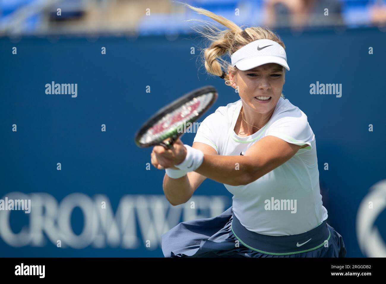August 09, 2023: Katie Boulter (USA) returns the ball during the WTA