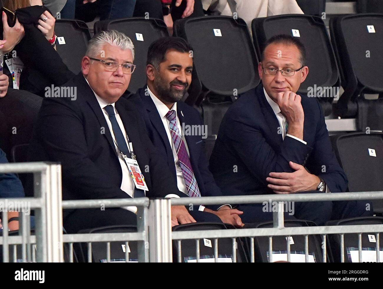 The First Minister of Scotland Humza Yousaf in the stands during day ...