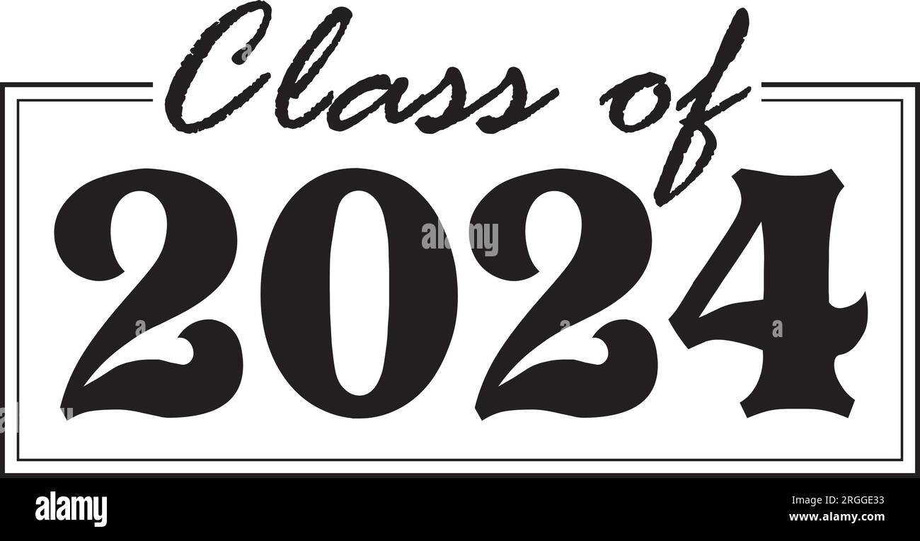 Class of 2024 script boxed bw logo Stock Vector Image & Art Alamy