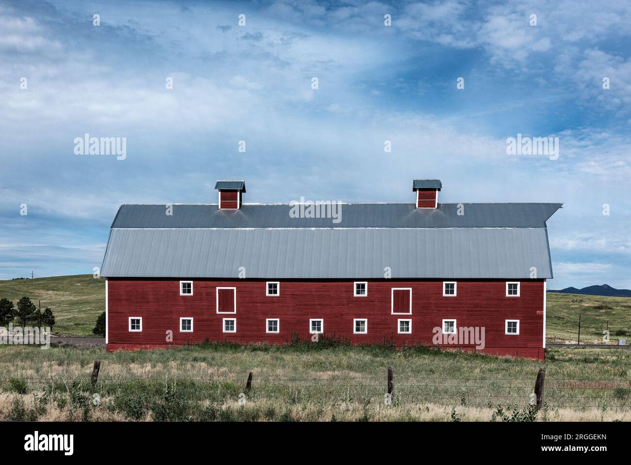 Red barn country scenic. Stock Photo