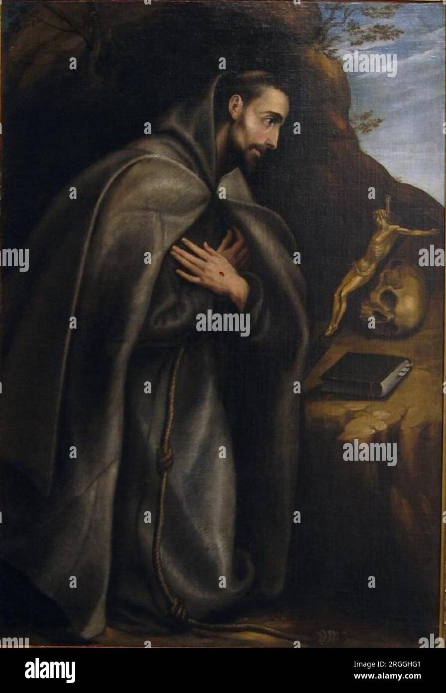 St. Francis kneeling in meditation circa 1610 by El Greco Stock Photo ...