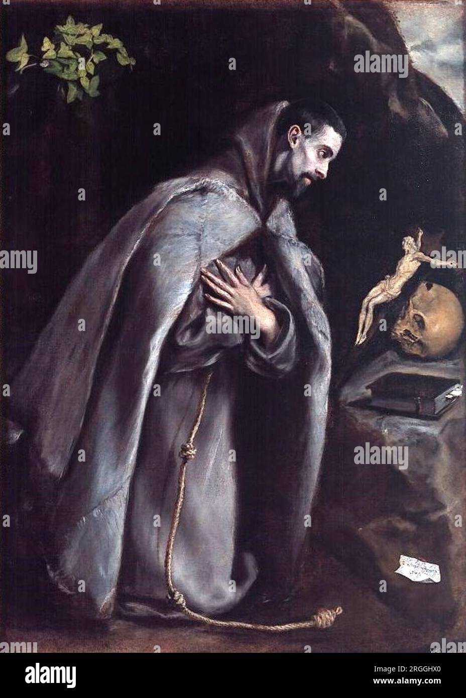 S. Francis meditating on the knees between 1586 and 1592 by El Greco ...