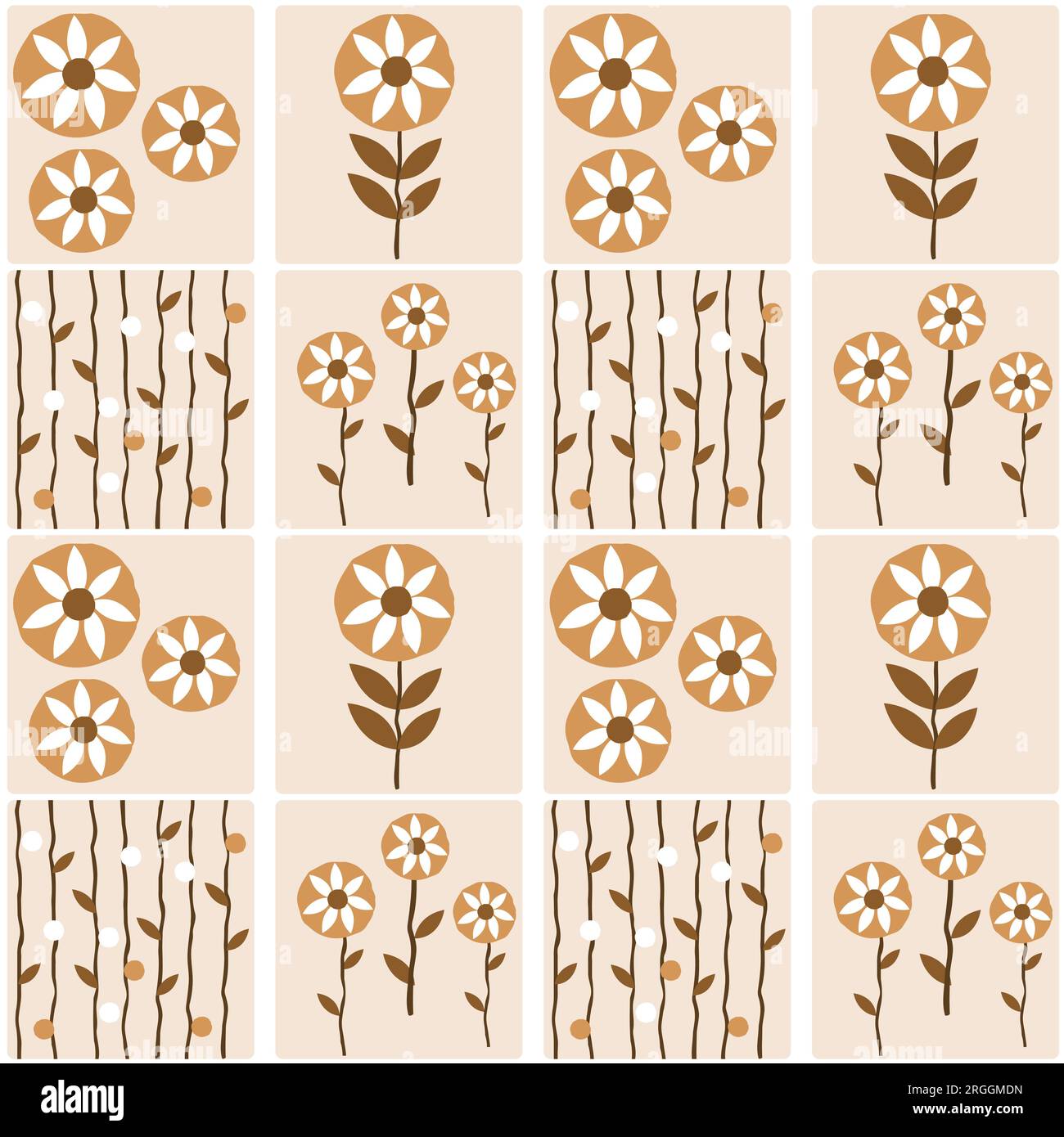 Set of hand drawn doodle floral patterns Stock Vector