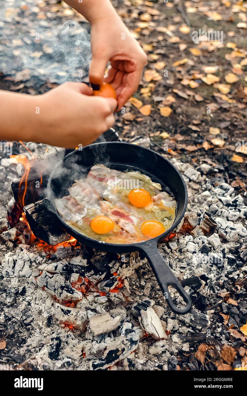Campfire Egg in a Ladle