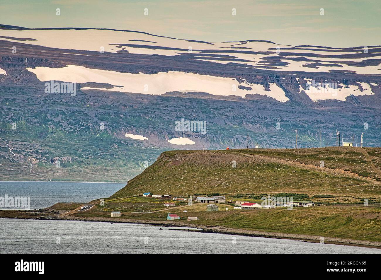 Coastal Buildings At Isafjordur, Iceland Stock Photo