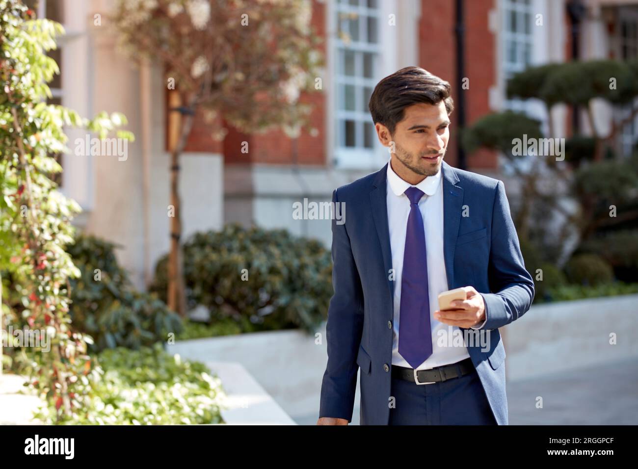 Businessman using smart phone Stock Photo