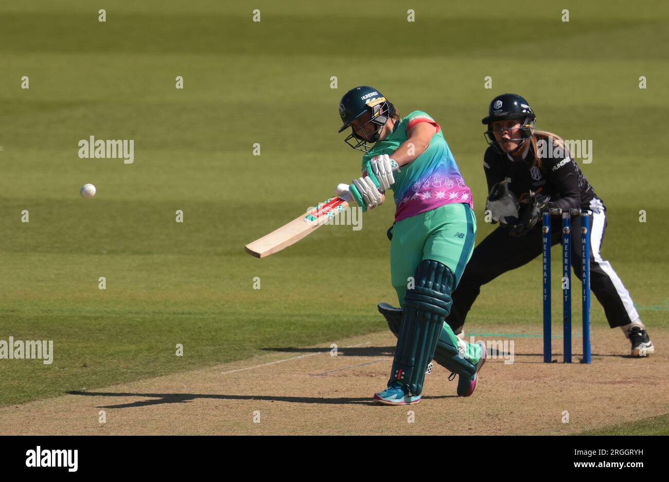 London, UK. 9th Aug, 2023. Alice Capsey of the Oval Invincibles batting as Oval Invincibles take on the Manchester Originals in The Hundred women's competition at The Kia Oval. Credit: David Rowe/Alamy Live News Stock Photo
