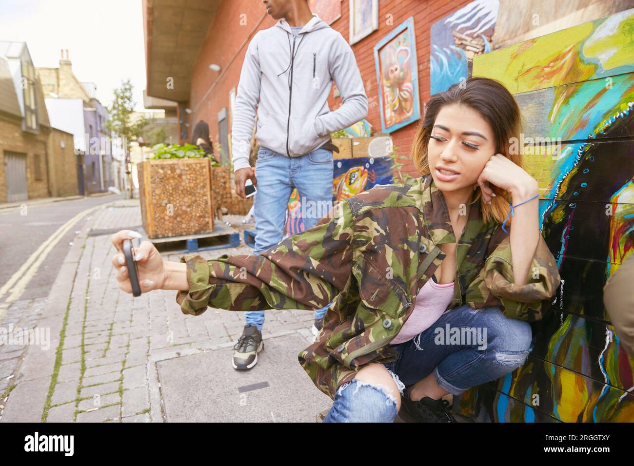 Young woman taking selfie Stock Photo