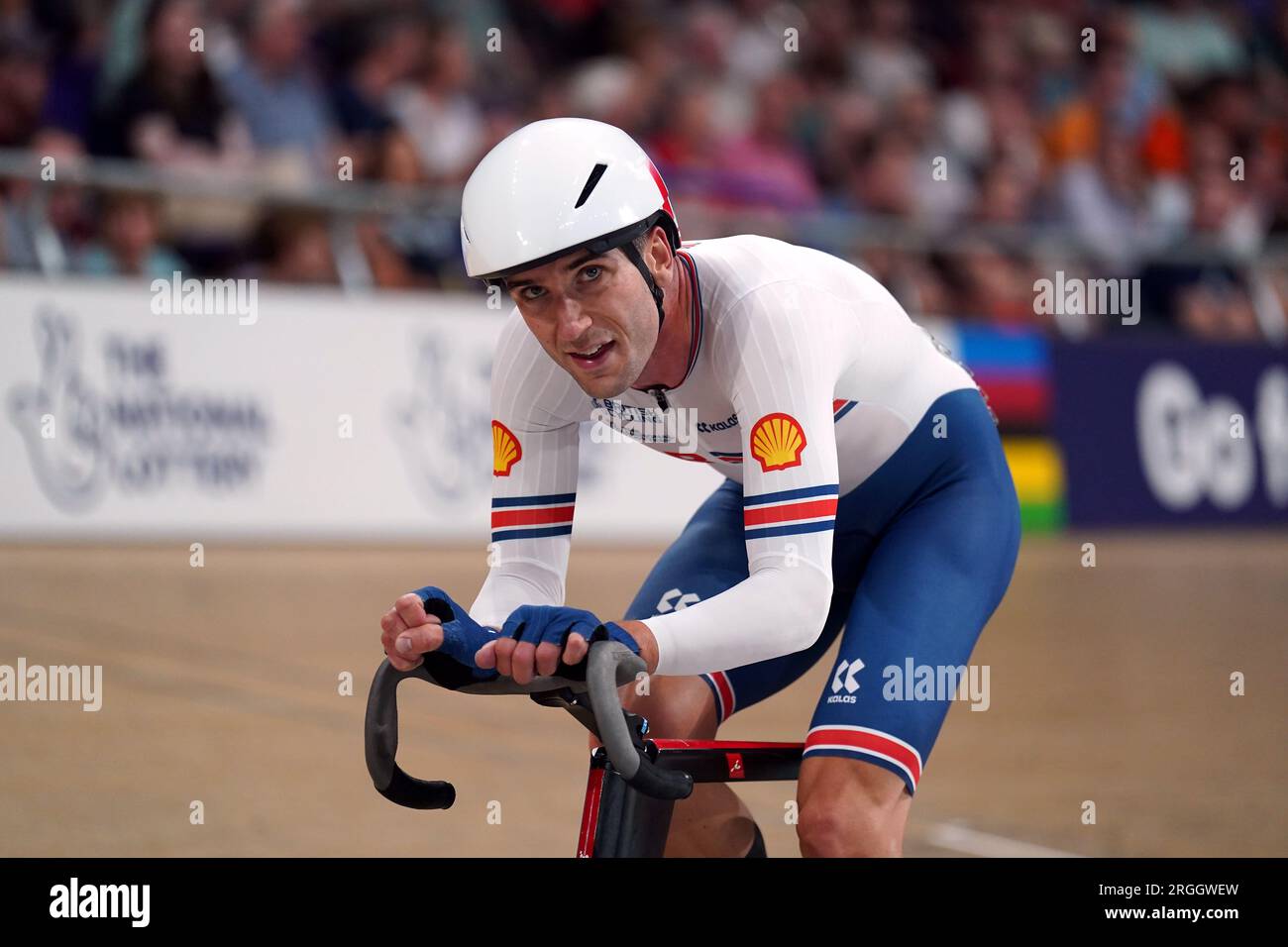 Great Britain’s William Perrett competes in the Men’s Elite Points Race ...