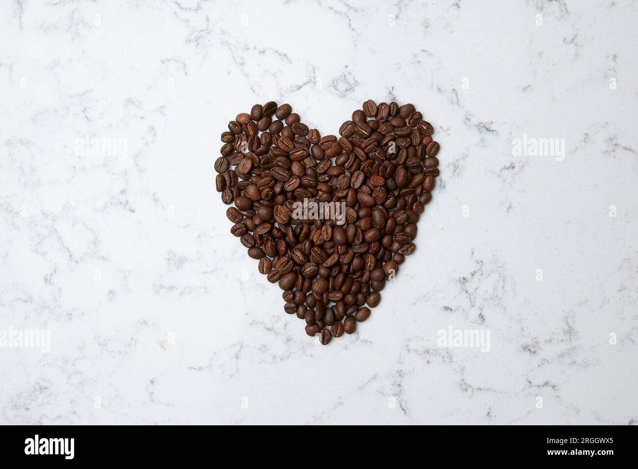 Coffee beans in heart shape Stock Photo