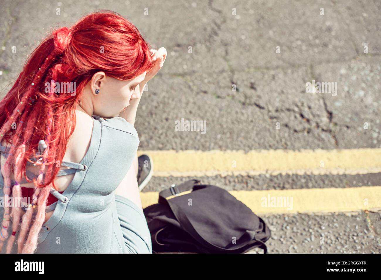 Girls with dyed red hair hi-res stock photography and images - Alamy