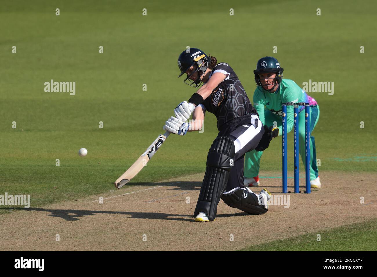 London, UK. 9th Aug, 2023. Laura Wolvaardt of the Manchester Originals batting as Oval Invincibles take on the Manchester Originals in The Hundred women's competition at The Kia Oval. Credit: David Rowe/Alamy Live News Stock Photo