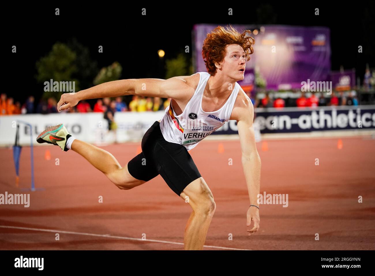 Jerusalem, Israel. 09th Aug, 2023. Belgian Ides Verhulst pictured during the final of the men javelin throw event at the European Athletics U20 Championships, Wednesday 09 August 2023, in Jerusalem, Israel. The European championships take place from 07 to 10 August. BELGA PHOTO COEN SCHILDERMAN Credit: Belga News Agency/Alamy Live News Stock Photo