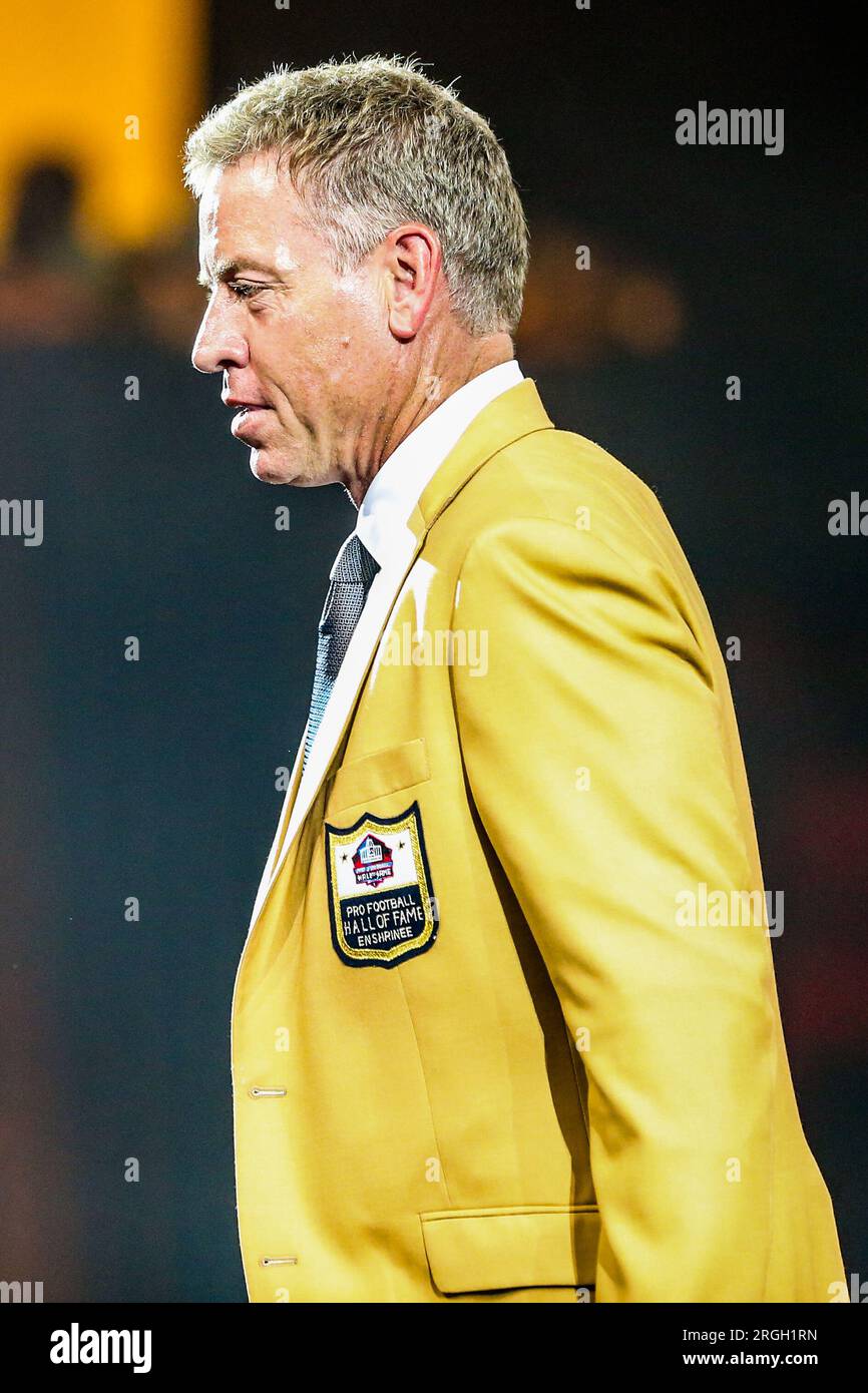 Canton, Ohio, USA. 4th Aug, 2023. Former NFL quarterback Troy Aikman at the 2023 Hall of Fame