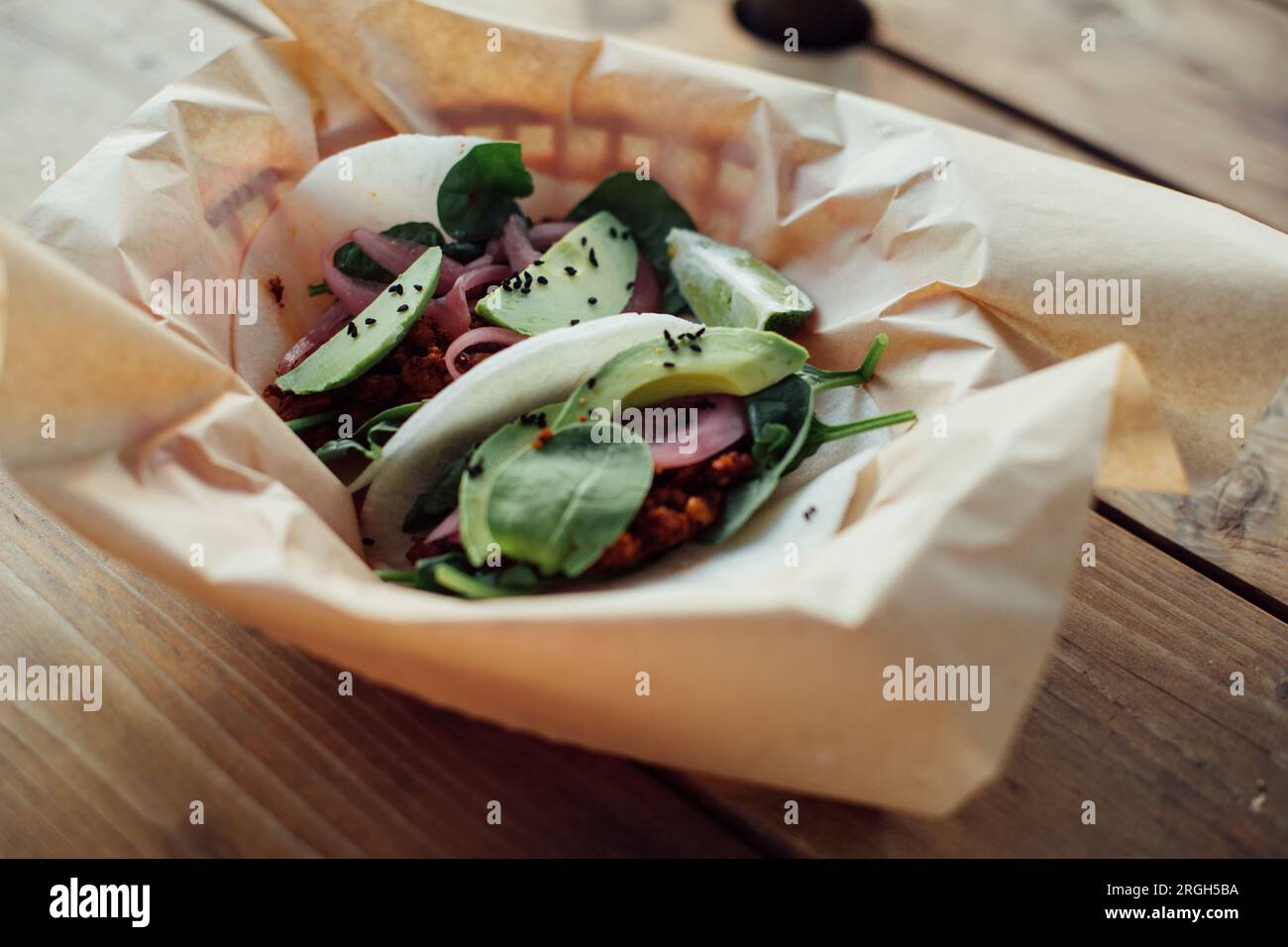 Tacos with avocado Stock Photo - Alamy