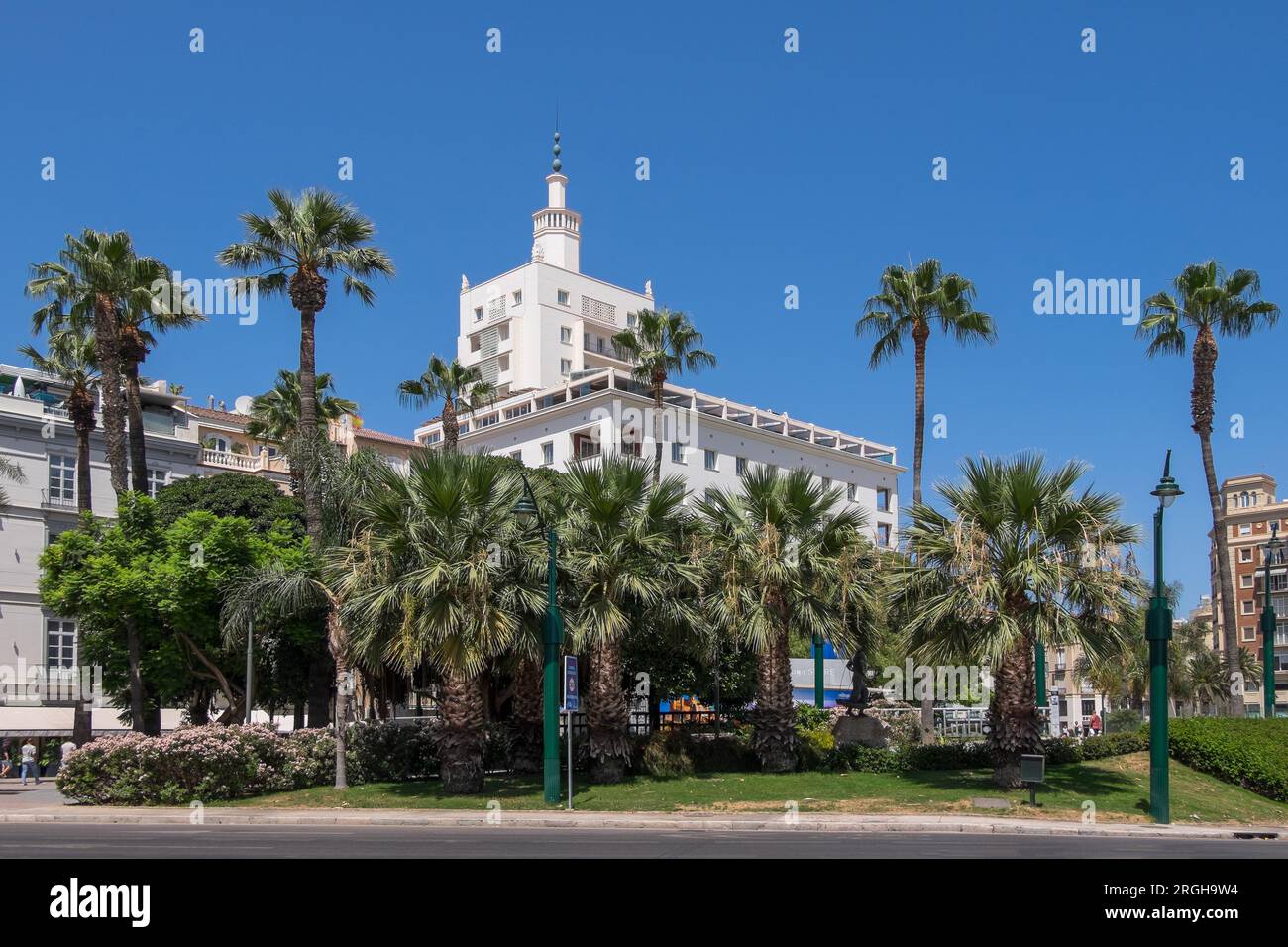 Plaza de la Marina and La Equitativa building in the urban center of the city of Malaga Stock Photo