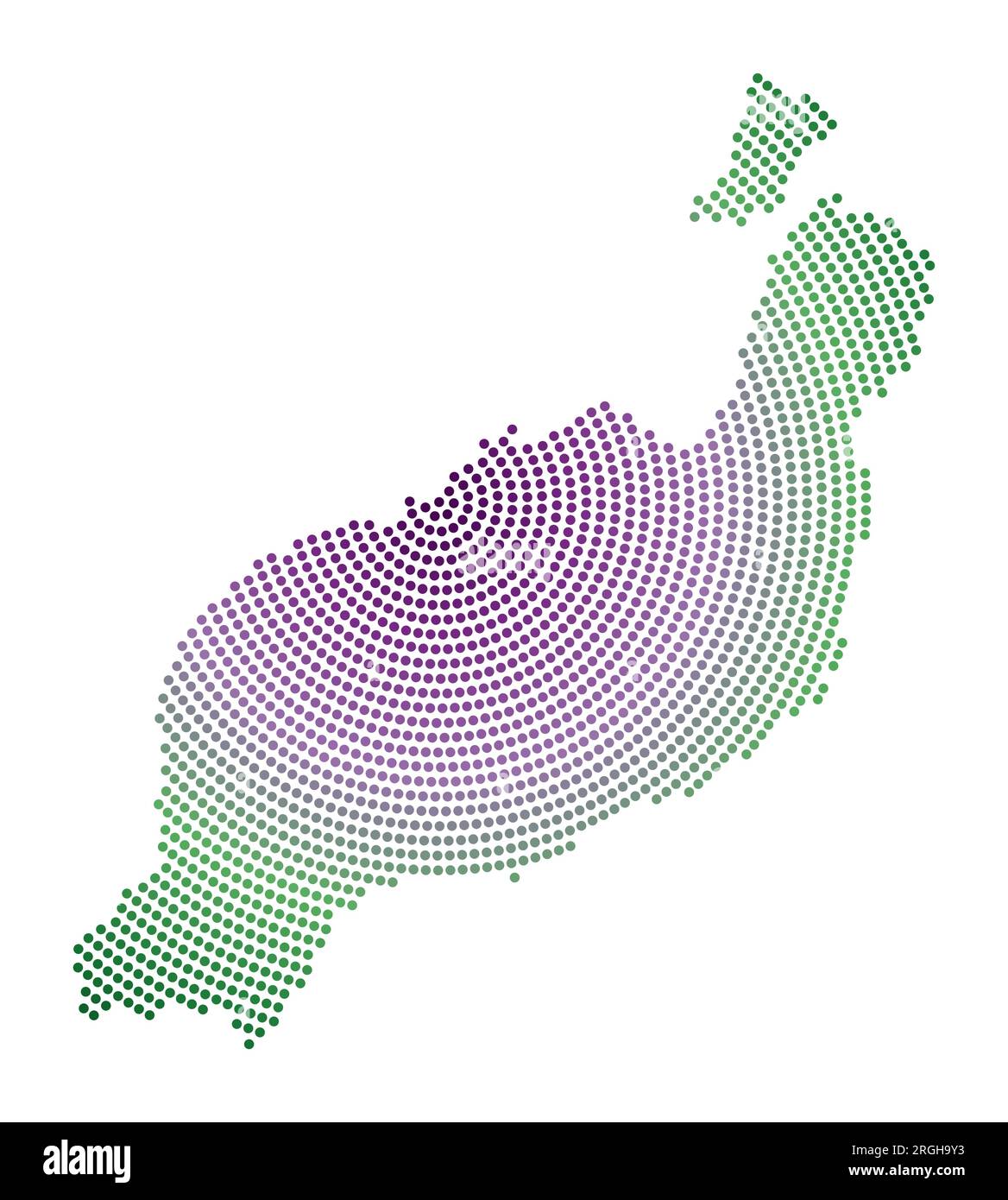 Lanzarote dotted map. Digital style shape of Lanzarote. Tech icon of ...