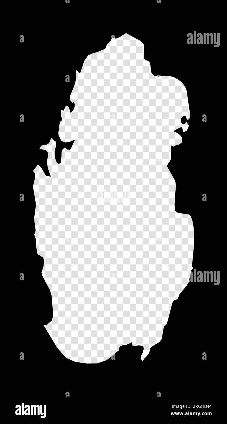Stencil map of Qatar. Simple and minimal transparent map of Qatar