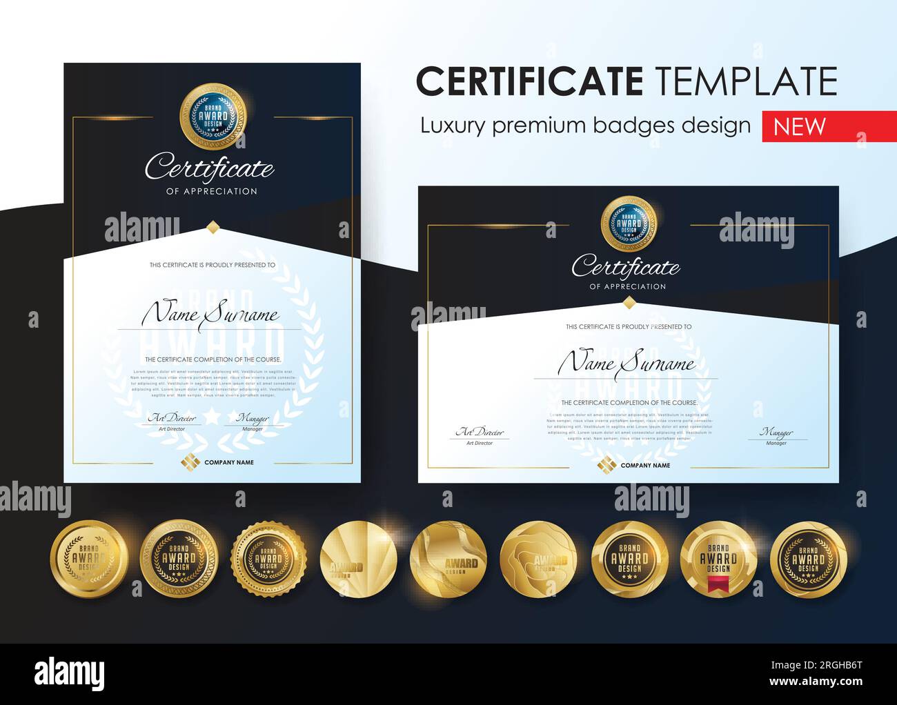 Premium Award Certificates, Gold - 15 pack