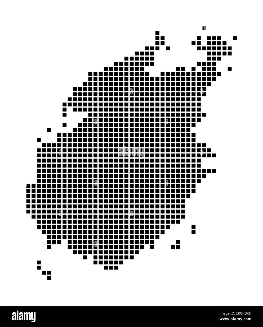 Paros map. Map of Paros in dotted style. Borders of the island filled