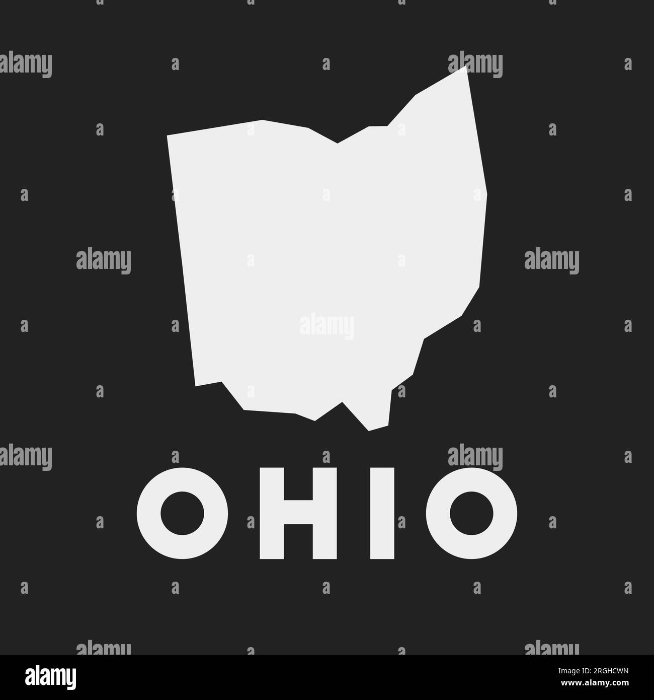 Ohio icon. Us state map on dark background. Stylish Ohio map with us