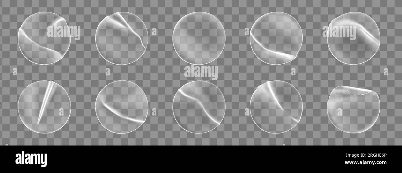 Round transparent plastic stickers and adhesive overlay patches