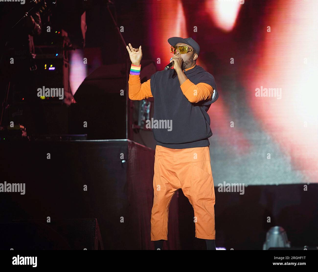 Black Eyed Peas will.i.am Brighton pride Preston Park Hove England UK August 5th 2023 Stock Photo