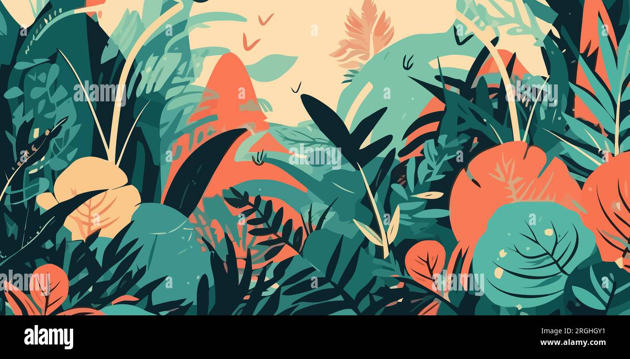 Creative background made of tropical leaves. Jungle plants. Tropical ...