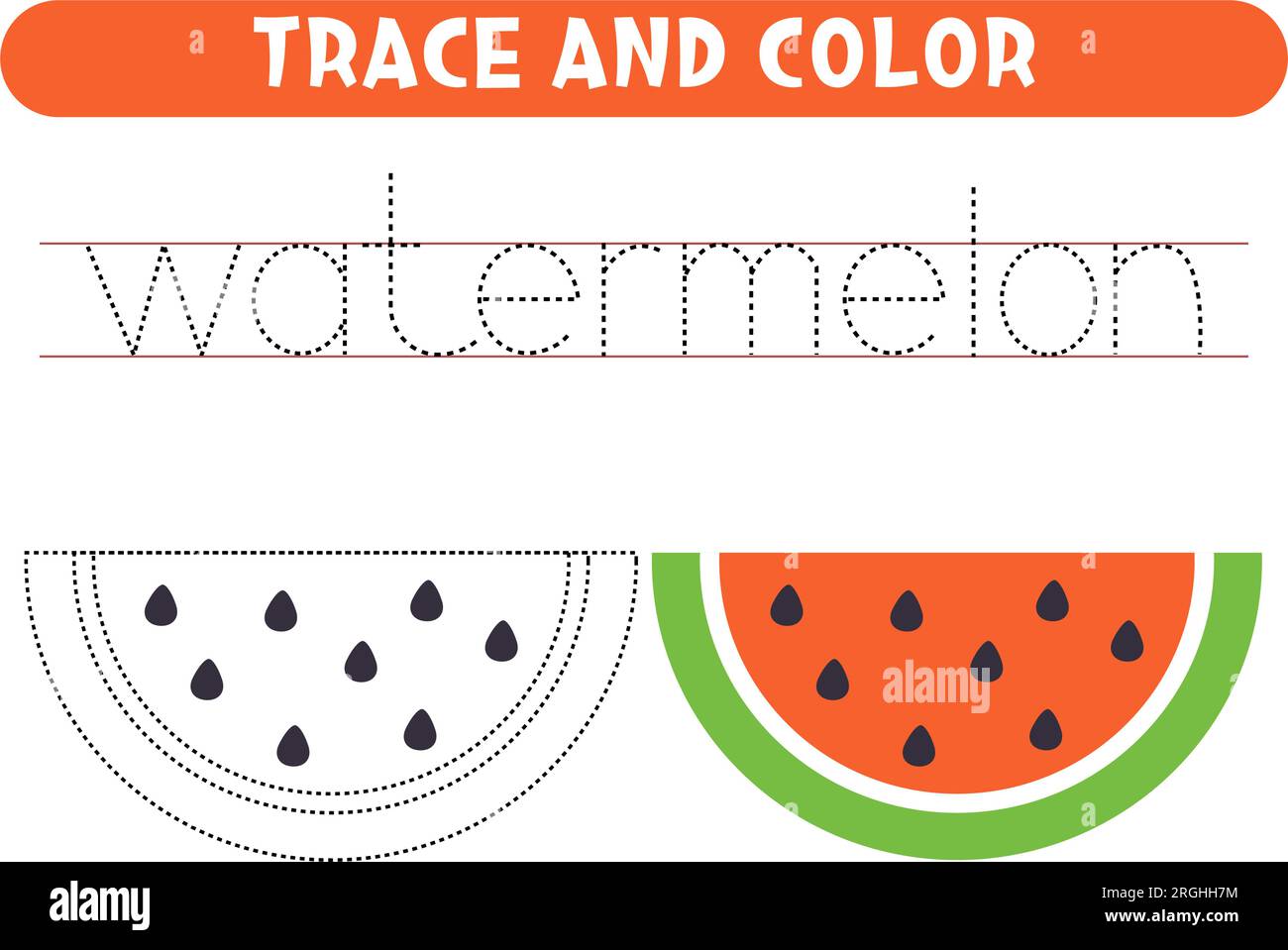 Watermelon illustration coloring book Cut Out Stock Images & Pictures