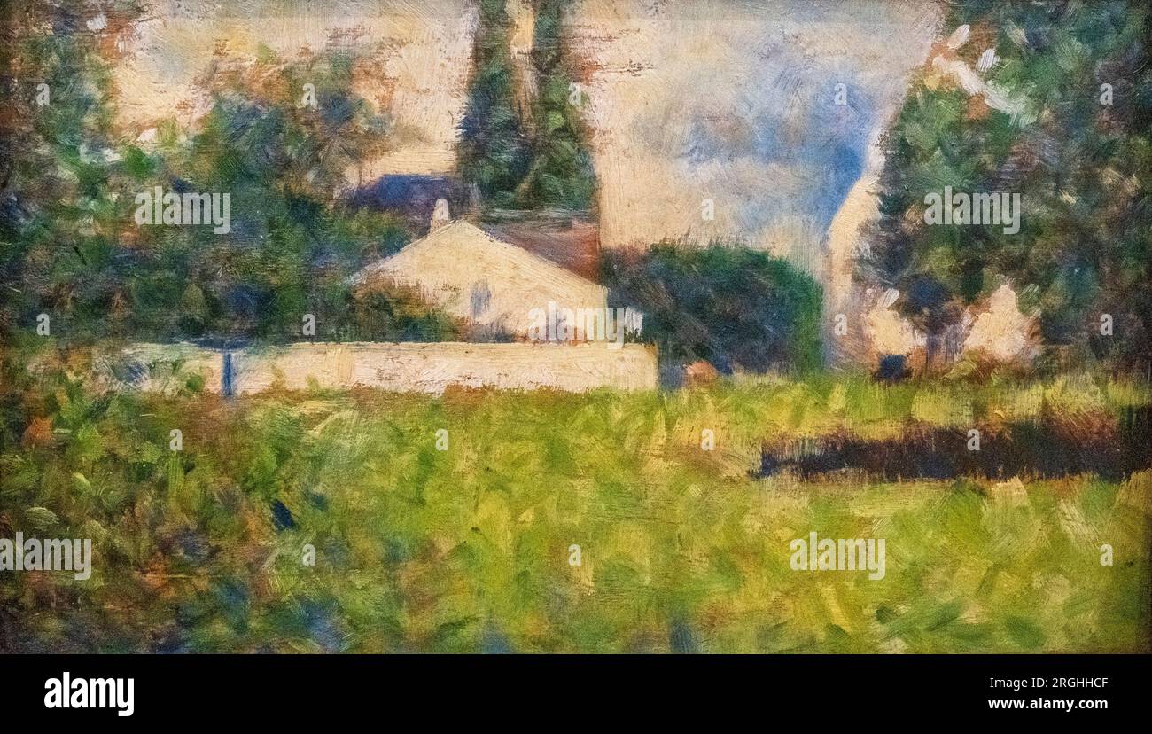 House Among Trees by Georges Seurat Stock Photo