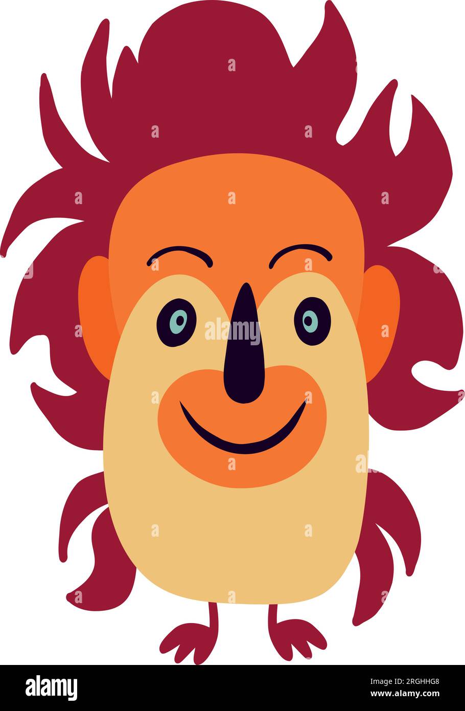 Fancy comic lion face. lion character, Illustration in modern childish