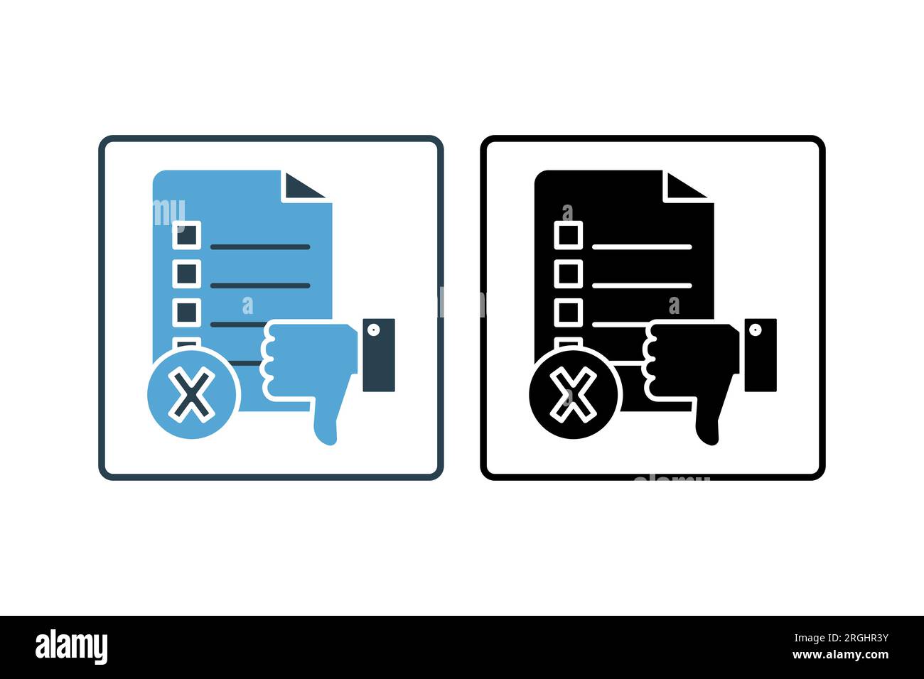 Disapproval Icon. Icon related to survey. solid icon style. Simple vector design editable Stock Vector