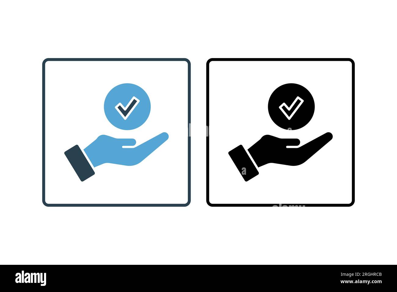 Agree Icon. Icon related to survey. solid icon style. Simple vector design editable Stock Vector