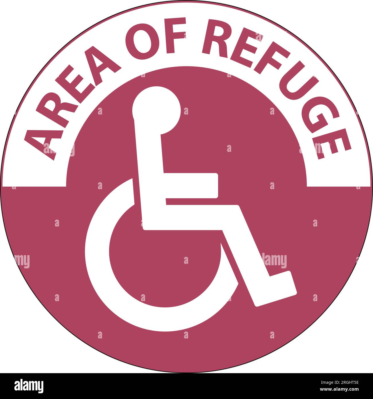 Floor Sign Area of Refuge, with Handicap Symbol Stock Vector Image