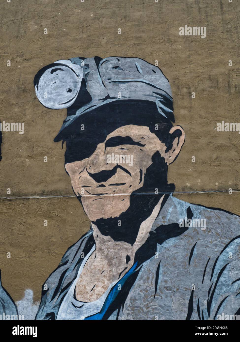 Coal miner mural in Athens Ohio USA 2023 Stock Photo