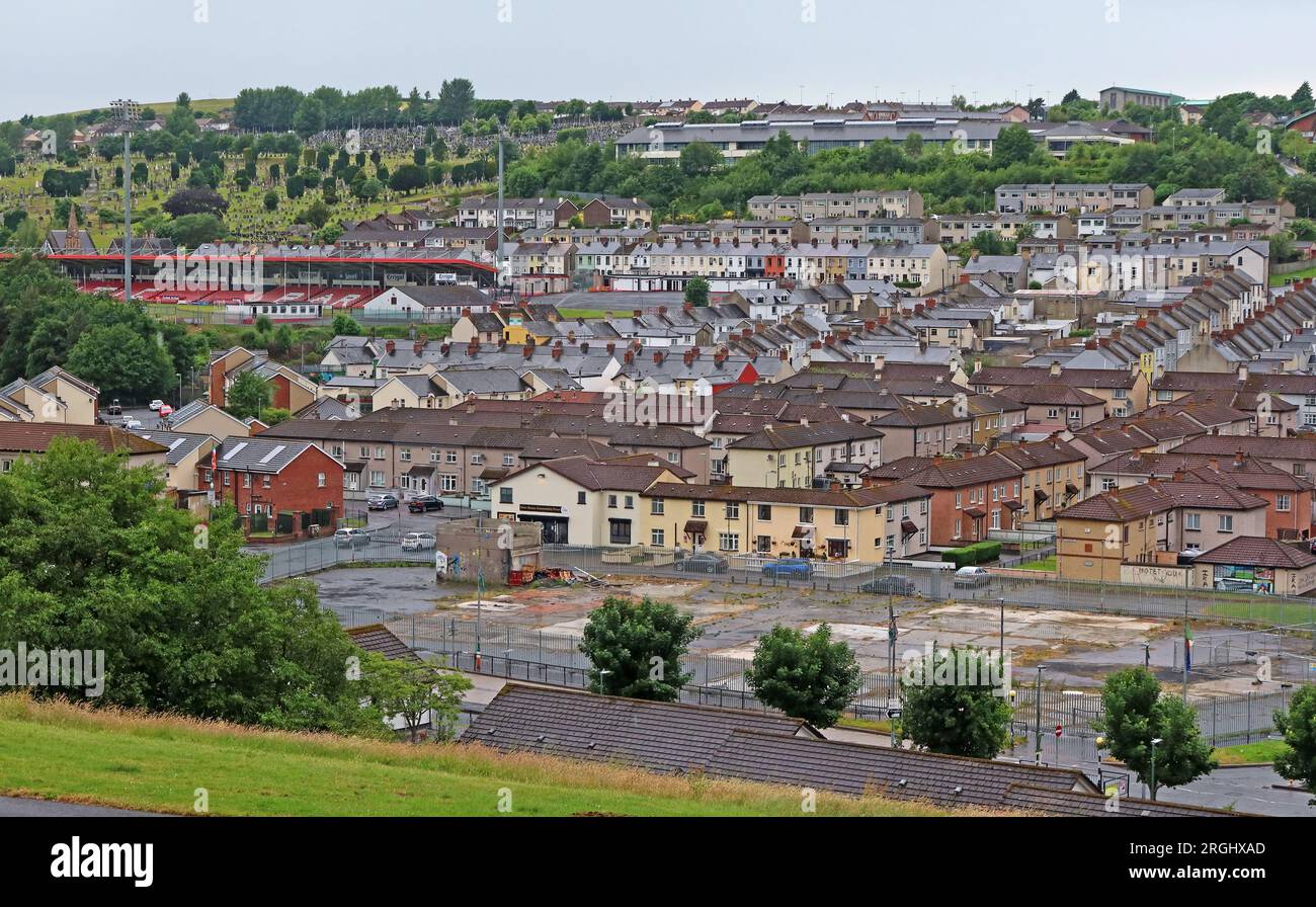 Cleared site of the Bogside Inn, Londonderry Derry city, 21 Westland Street. Londonderry, BT48 9EP Stock Photo