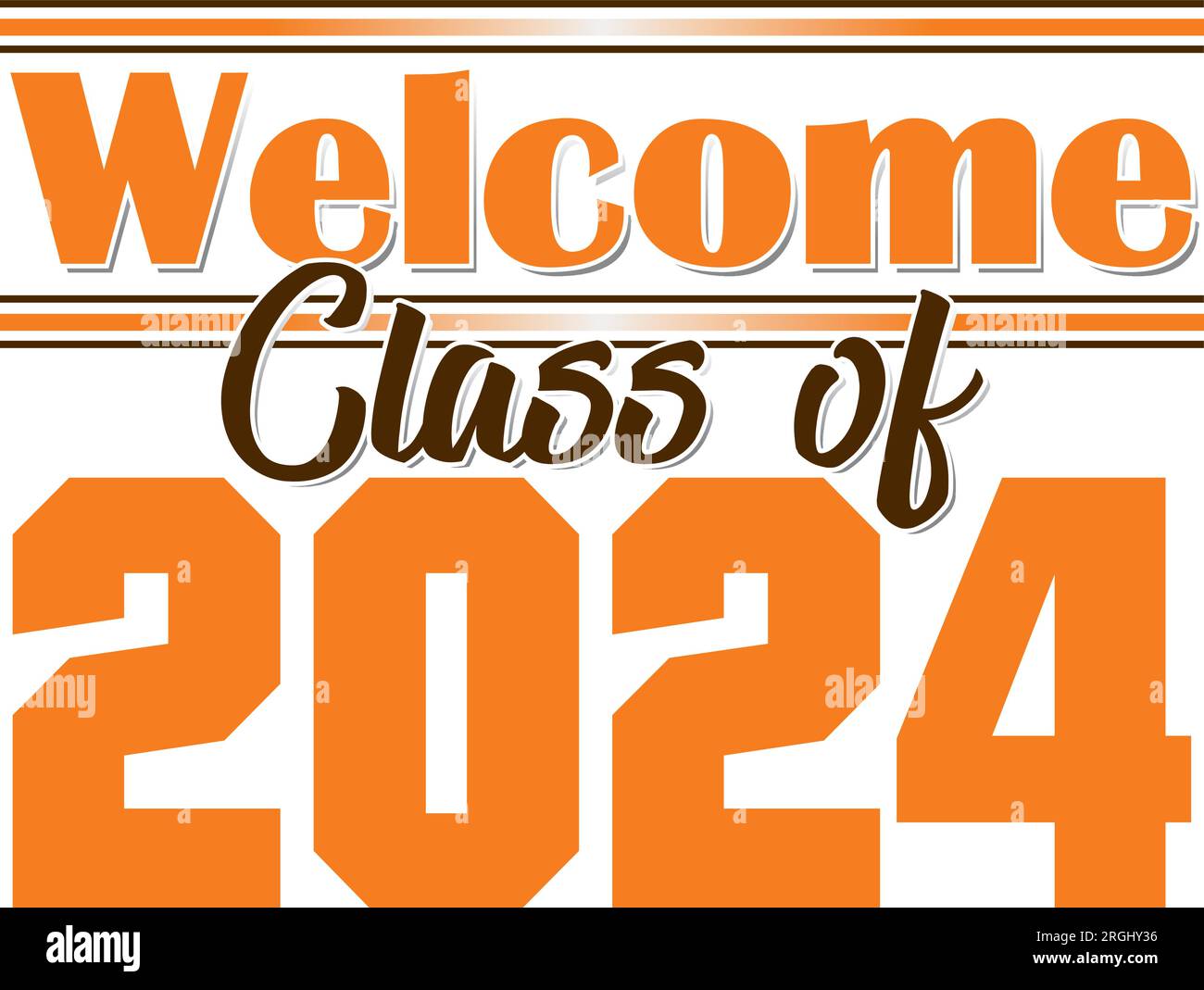 Class of 2024 Orange and Brown Banner Stock Vector Image & Art