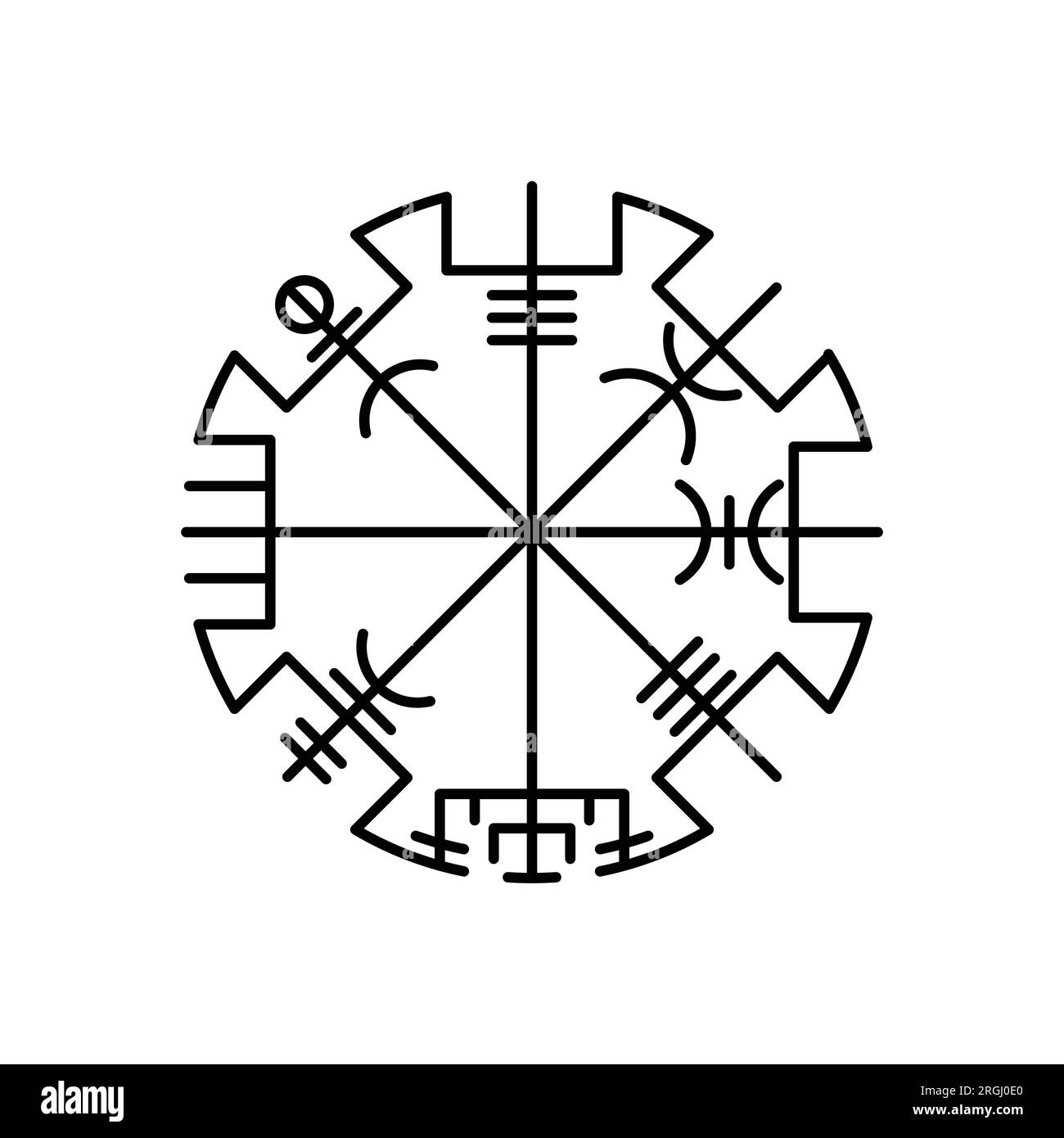 Vegvisir True Outline Circle Stock Vector Image And Art Alamy