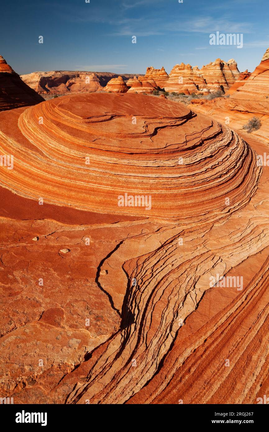 Layered rocks in a remote section of the Vermilion Cliffs National Monument,Arizona Stock Photo