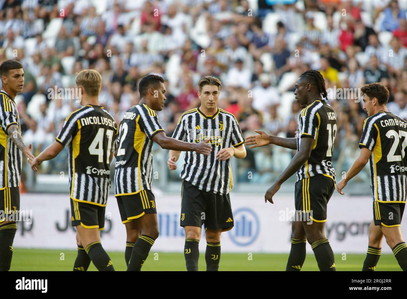 Turin, Italy. 09th Aug, 2023. Fabio Miretti of Juventus during the  pre-season test match between Juventus Fc and Juventus NextGen U23 on 09  August 2023 at Juventus Stadium, Turin, taly. Photo Nderim