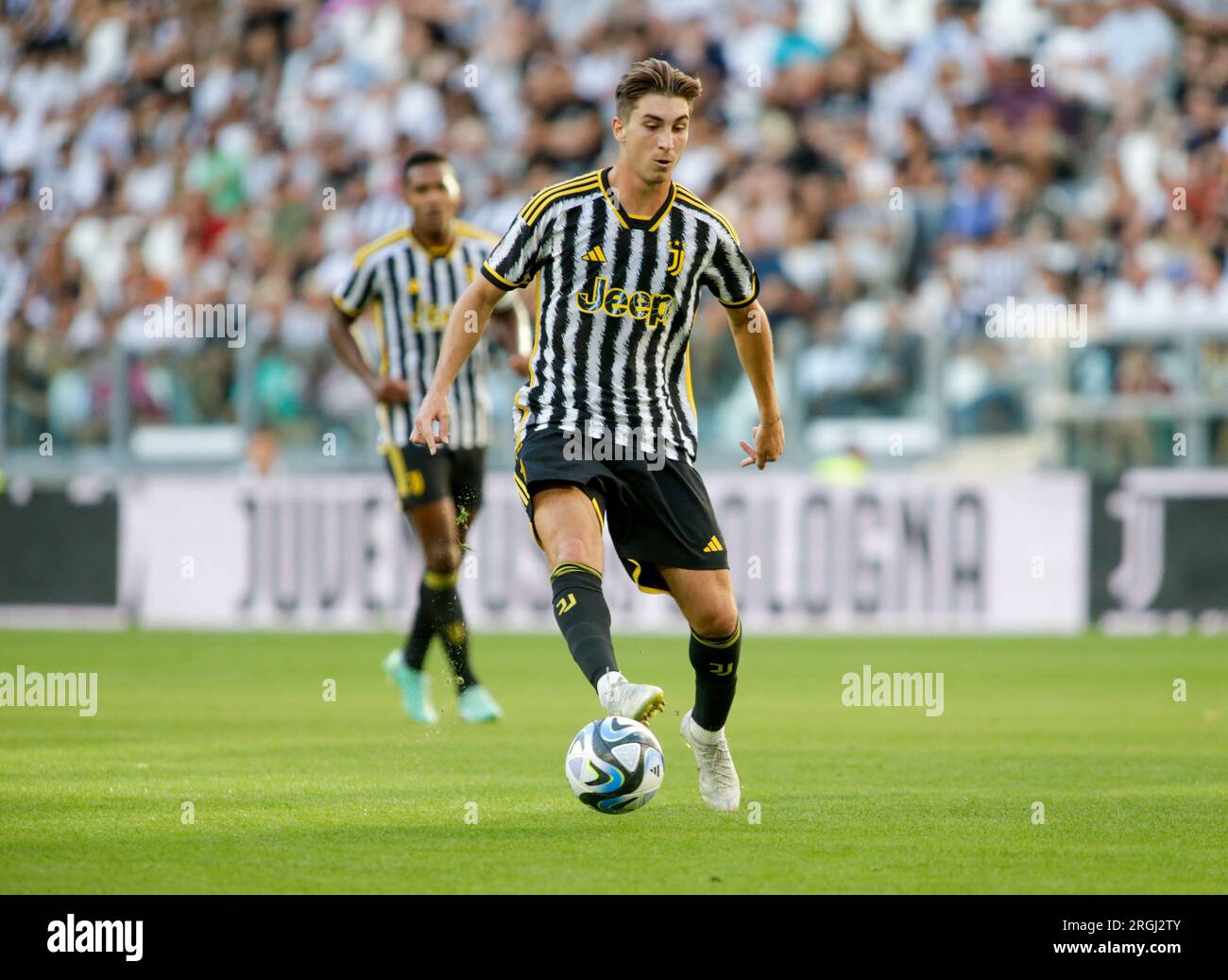 Turin, Italy. 09th Aug, 2023. Fabio Miretti of Juventus during the  pre-season test match between Juventus Fc and Juventus NextGen U23 on 09  August 2023 at Juventus Stadium, Turin, taly. Photo Nderim