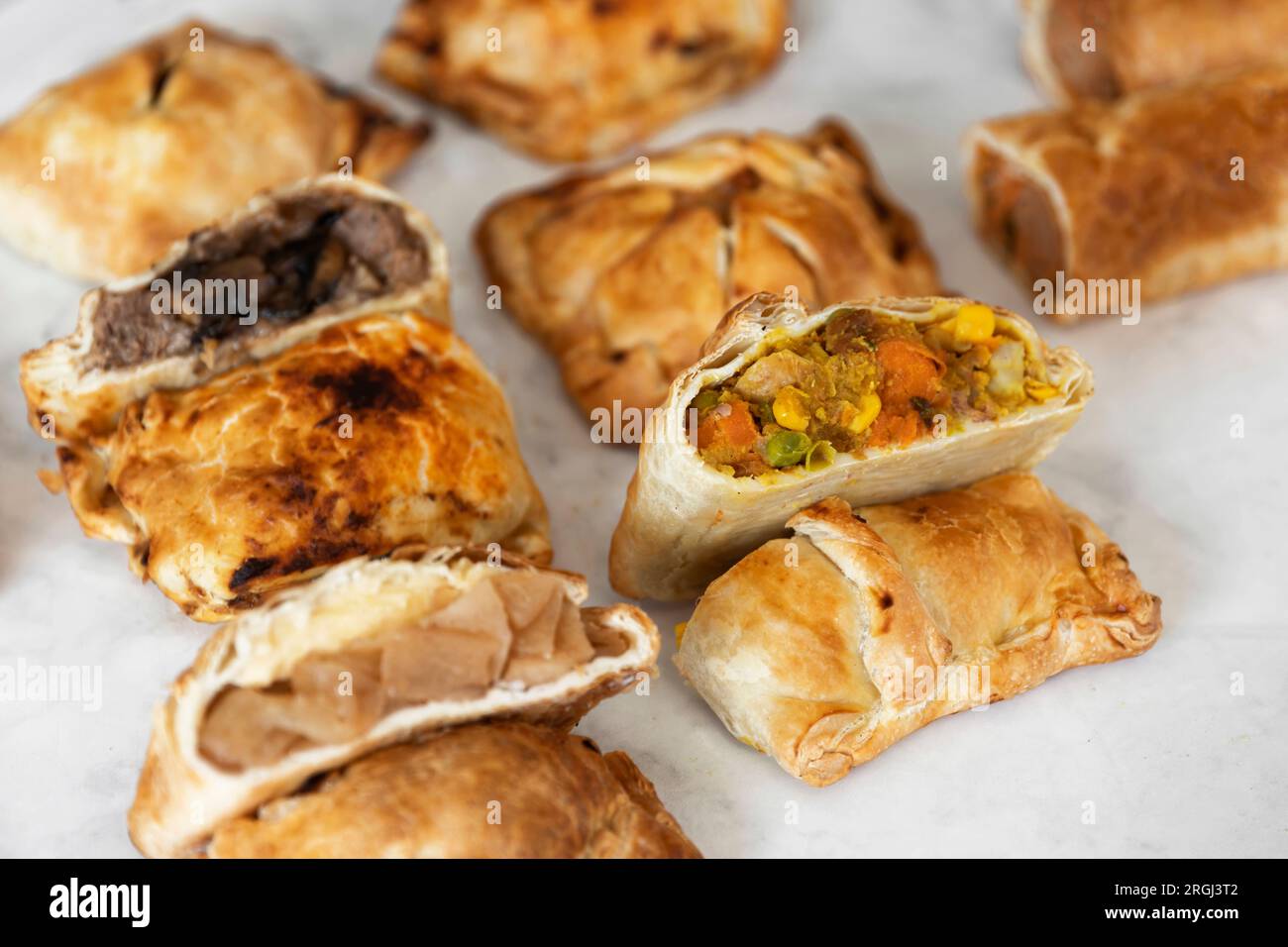 A variety of sweet and savory pastries, ready to captivate and satisfy every customer's craving. Stock Photo