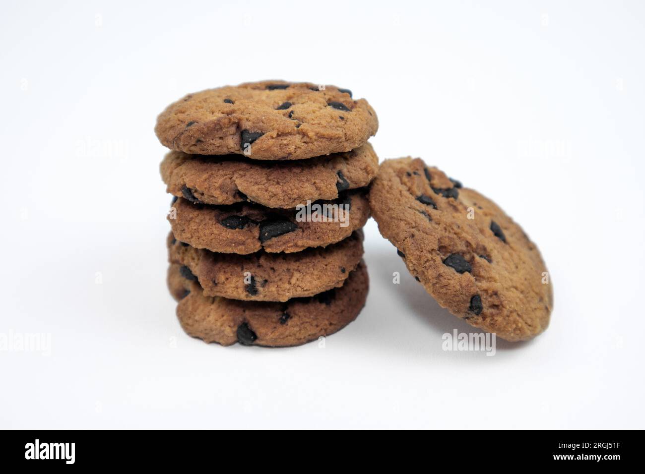 chocolate chip cookies isolated on white background Stock Photo