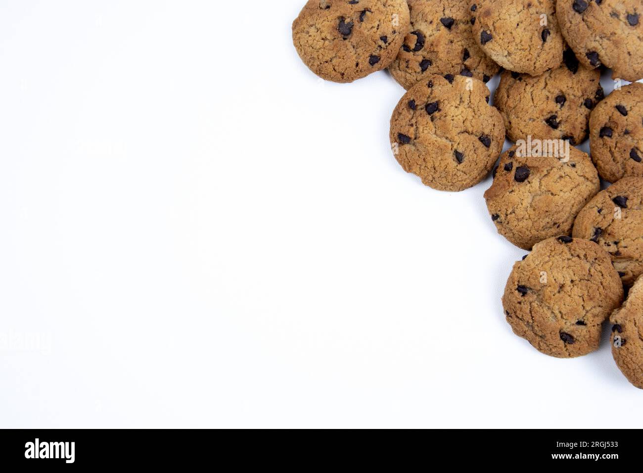 chocolate chip cookies isolated on white background Stock Photo