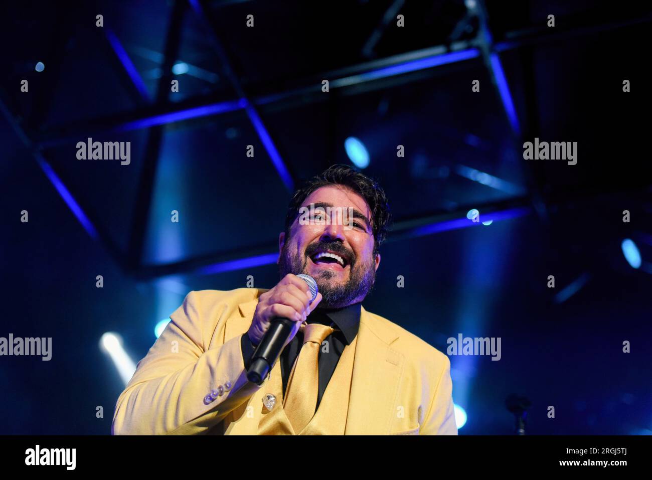 Sitges, Spain. 09th Aug, 2023. Spanish singer Antonio Orozco performs ...