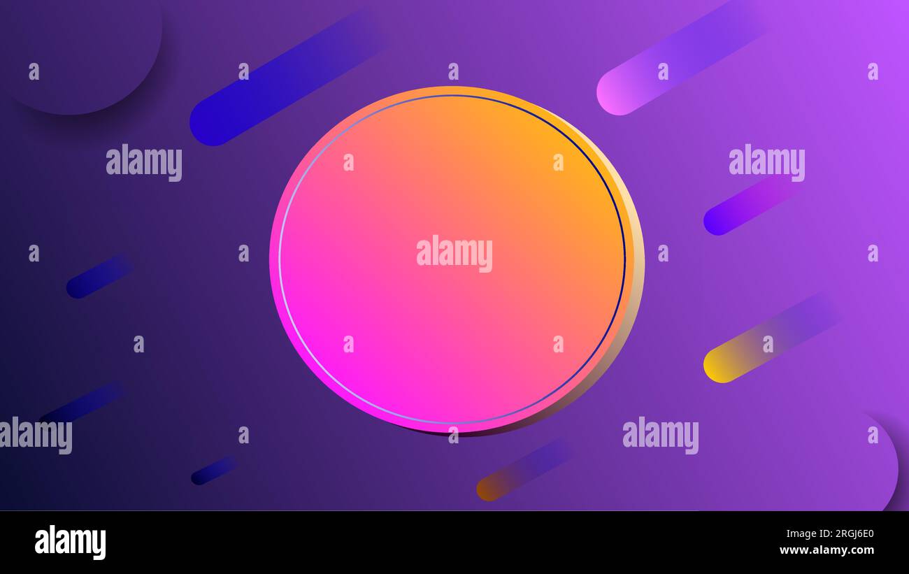 Twilight text placeholder circle frame 3D abstract geometric background Stock Vector
