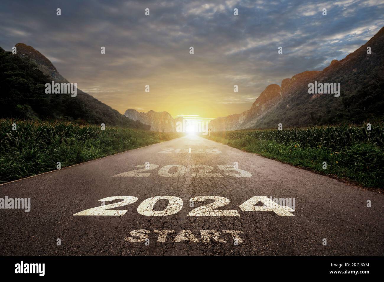 2024, the new year 2024 or the beginning of the concept of the word