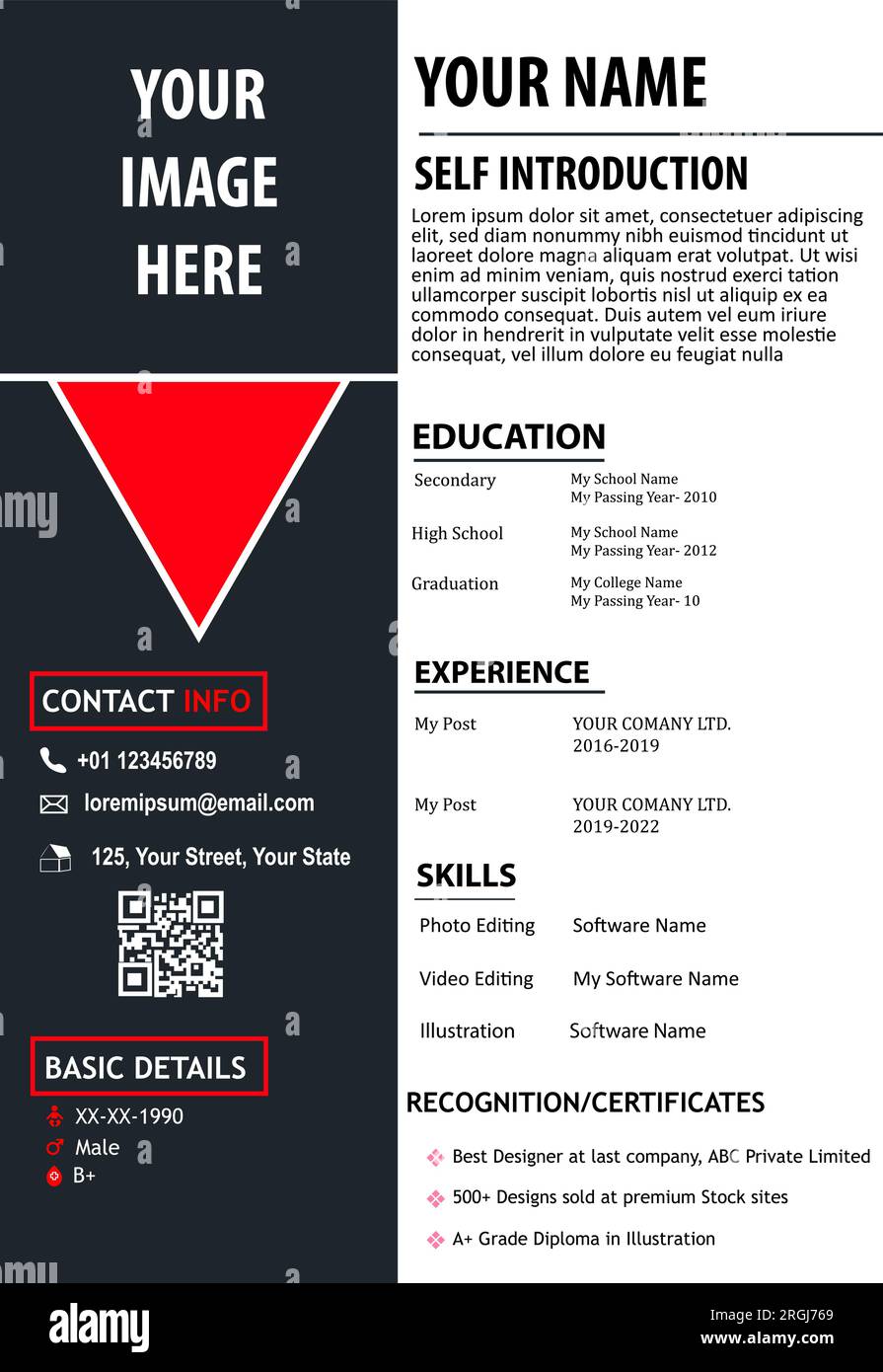 Beautiful modern resume cv template - Beautiful Modern Resume Cv Template Design Elegant Stylish Stand Apart From The Crowd With This Stunning Resume Design And Have The Maximum Impact 2RGJ769 